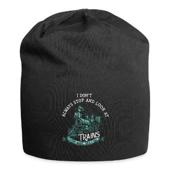 Je ne m’arrête pas toujours de regarder les trains Oh attendez - Bonnet en jersey - noir - Devant