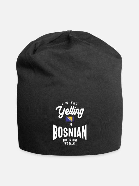 Ich schreie nicht, ich bin bosnisch Lustiger bosnischer Stolz - Jersey-Beanie - Schwarz
