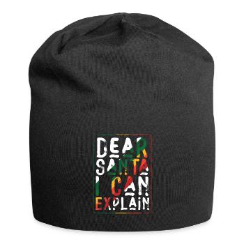 Dear Santa I Can Explain - Jersey-Beanie - Schwarz - Vorne