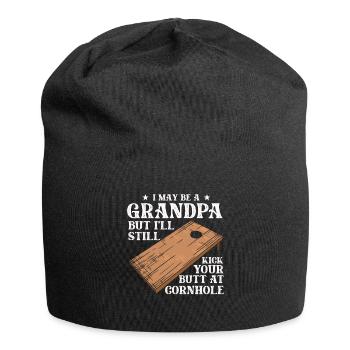 I May Be A Grandpa But I'll Still Kick Your Butt - Jersey-Beanie - Schwarz - Vorne