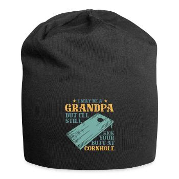 Je suis peut-être un grand-père, mais je vais quand même te botter les fesses - Bonnet en jersey - noir - Devant