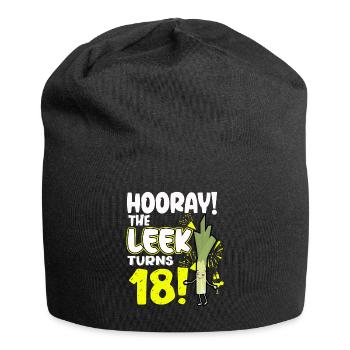 Adulte 18ème jour Hourra Le poireau a 18 ans - Bonnet en jersey - noir - Devant