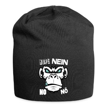 Nope No Nö Nein Ich will nicht Ich mache das nicht - Jersey-Beanie - Schwarz - Vorne