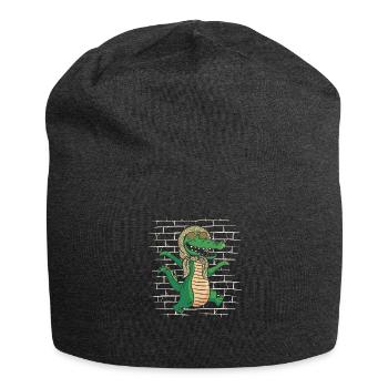 Krokodil Alligator - Jersey-Beanie - Anthrazit - Vorne