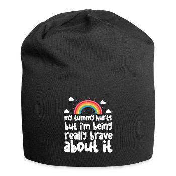 My Tummy Hurts But I'm Being Really Brave About It - Jersey-Beanie - Schwarz - Vorne