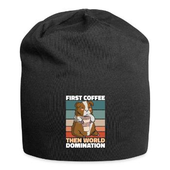 Guinea pig guinea pig coffee - Jersey Beanie - black - Front