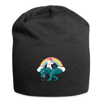 Dabbing Unicorn Riding T Rex Boys Girls Halloween - Jersey-Beanie - Schwarz - Vorne