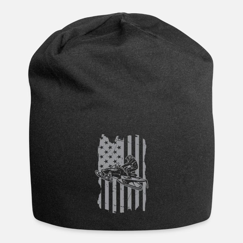 Snowmobile Snowmobiling sled motor sled - Jersey Beanie - black