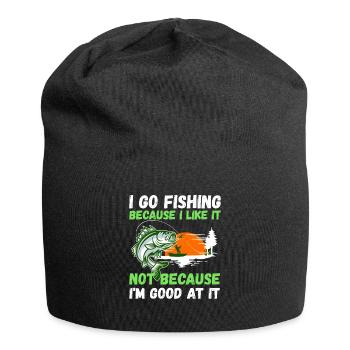 Angler Hobbyangler Fischer - Jersey-Beanie - Schwarz - Vorne