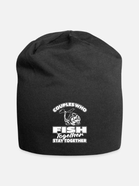 Angler Angeln Paar - Jersey-Beanie - Schwarz