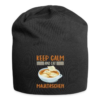 KEEP CALM AND EAT MAULTASCHEN - Jersey-Beanie - Schwarz - Vorne