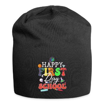 Happy First Day Of School - Jersey Beanie - black - Front