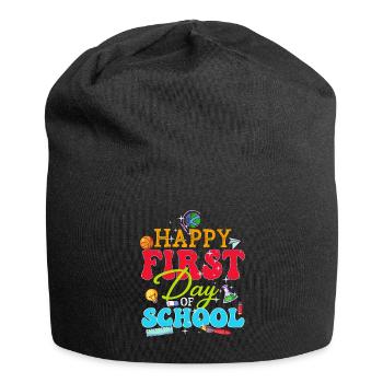 Happy First Day Of School - Jersey Beanie - black - Front