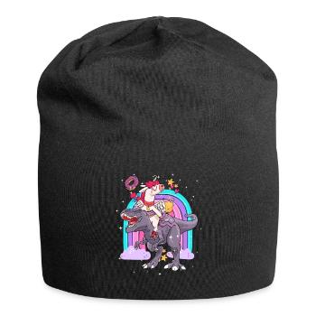 Dabbing Licorne Riding T Rex Garçons Filles Halloween - Bonnet en jersey - noir - Devant