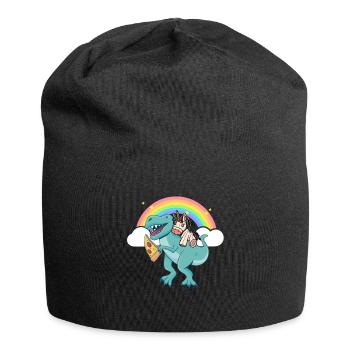 Dabbing Licorne Riding T Rex Garçons Filles Halloween - Bonnet en jersey - noir - Devant