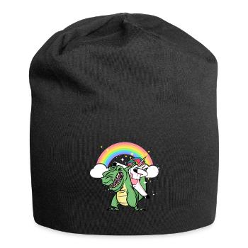 Dabbing Licorne Riding T Rex Garçons Filles Halloween - Bonnet en jersey - noir - Devant