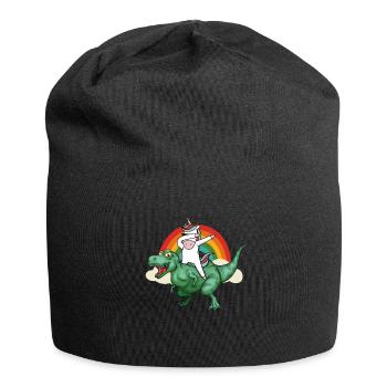 Dabbing Licorne Riding T Rex Garçons Filles Halloween - Bonnet en jersey - noir - Devant
