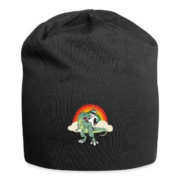 Dabbing Einhorn Reiten T Rex Jungen Mädchen Halloween - Jersey-Beanie - Schwarz - Vorne