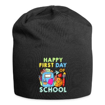 Happy First Day Of School - Jersey Beanie - black - Front