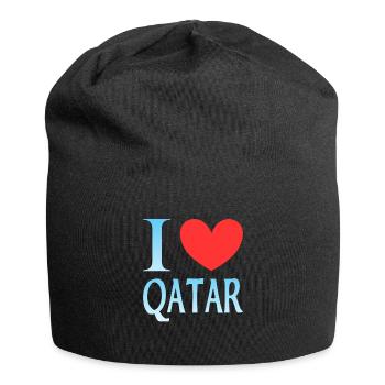 Ich liebe Katar - Jersey-Beanie - Schwarz - Vorne