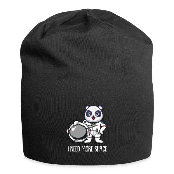 Großer Panda Pandabär Astronaut - Jersey-Beanie - Schwarz - Vorne