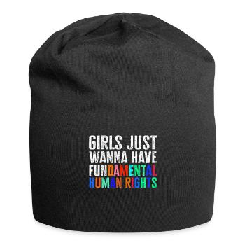 Les filles veulent juste avoir des droits humains fondamentaux - Bonnet en jersey - noir - Devant