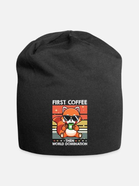 Fuchs Kaffee - Jersey-Beanie - Schwarz