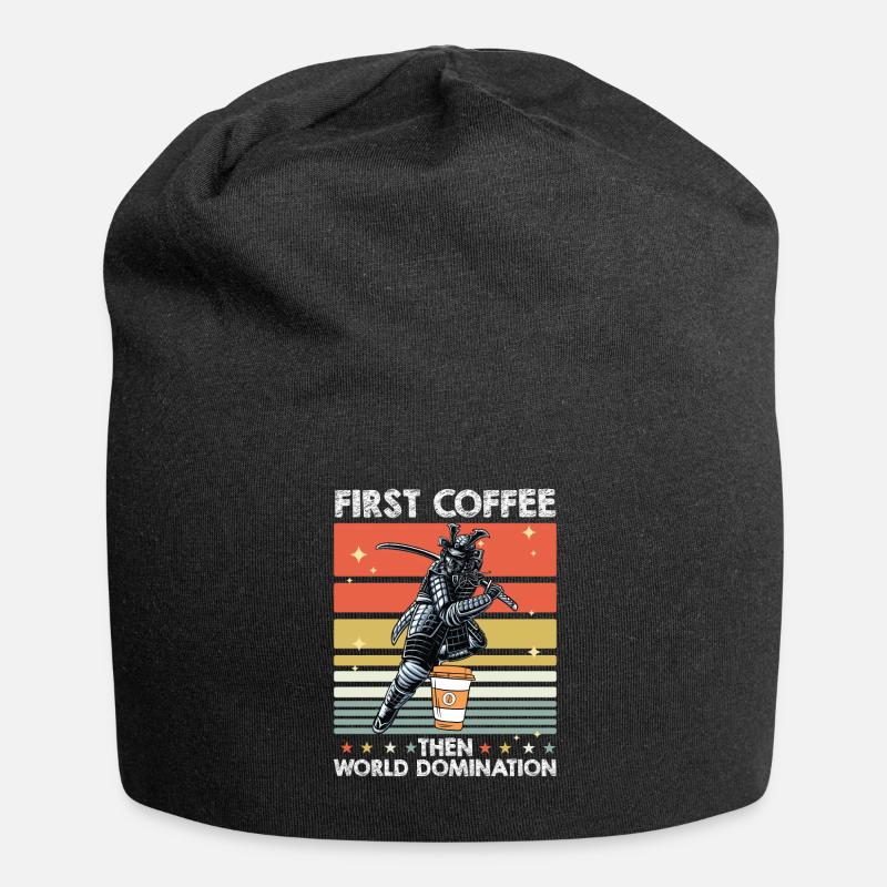 Samurai Kaffee - Jersey-Beanie - Schwarz