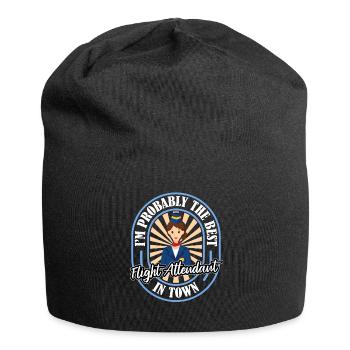Flugbegleiter Stewardess Witzig - Jersey-Beanie - Schwarz - Vorne