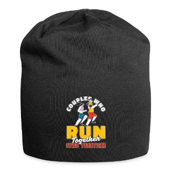 Runner Jogger Runner Running Couple - Jersey Beanie - black - Front