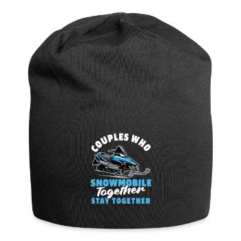 Schneemobil Motorschlitten Paar - Jersey-Beanie - Schwarz - Vorne