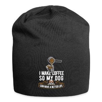 Barista Kaffee Hund - Jersey-Beanie - Schwarz - Vorne