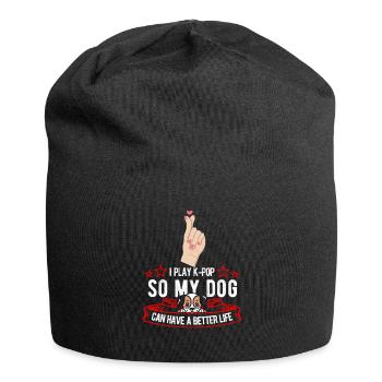 K Pop Kpop Chien pop coréen - Bonnet en jersey - noir - Devant