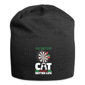 Dart Dartspieler Katze - Jersey-Beanie - Schwarz - Vorne