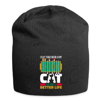 Baby-foot chat - Bonnet en jersey - noir - Devant
