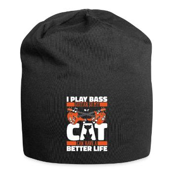 Bassiste Bass Guitare Basser Cat - Bonnet en jersey - noir - Devant