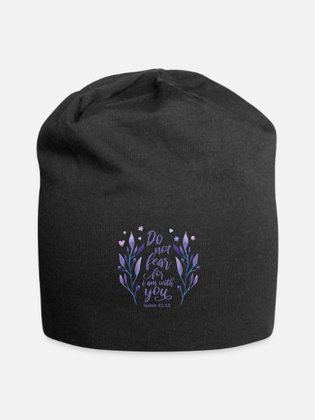 Religiöses Zitat Christliches Geschenk - Jersey-Beanie - Schwarz