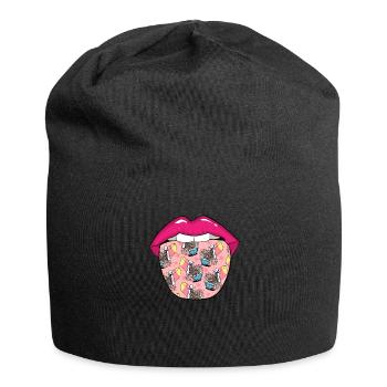 Breakfast Muesli Cereal Tongue - Jersey Beanie - black - Front