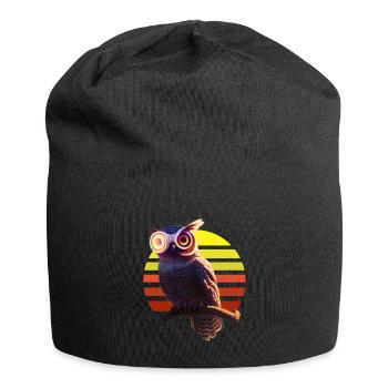 Robot Owl Hybrid Being - Jersey Beanie - black - Front
