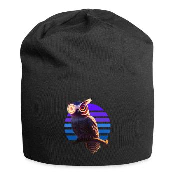Roboter Eule Hybrid Wesen - Jersey-Beanie - Schwarz - Vorne