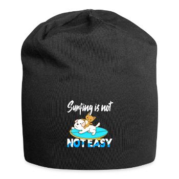 Surfing is not easy - Jersey Beanie - black - Front
