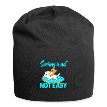 Surfing is not easy - Jersey Beanie - black - Front