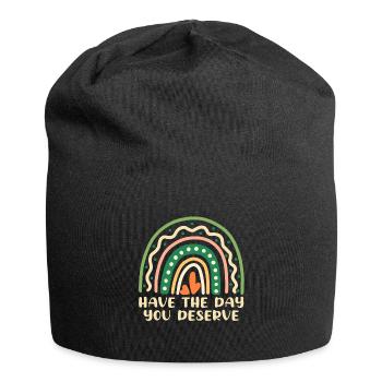 Hab den Tag, den du verdienst Cool Say Rainbow - Jersey-Beanie - Schwarz - Vorne