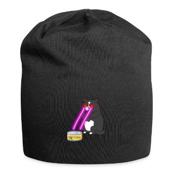 Cat With Laser Eyes - Jersey Beanie - black - Front