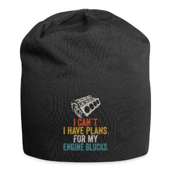Ich kann keine Pläne für meine Motorblöcke Vintage haben - Jersey-Beanie - Schwarz - Vorne