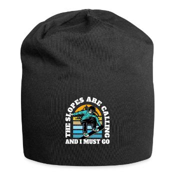 The mountains call Freestyle Snownboarding - Jersey Beanie - black - Front