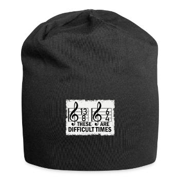 These Are Difficult Times Funny Music Pun - Jersey Beanie - black - Front