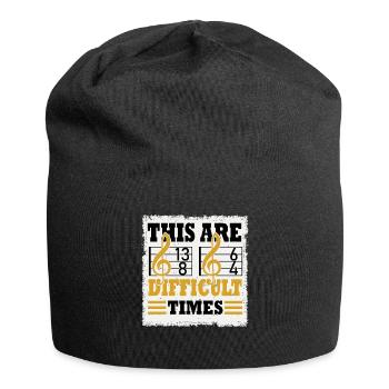 These Are Difficult Times Funny Music Pun - Jersey Beanie - black - Front