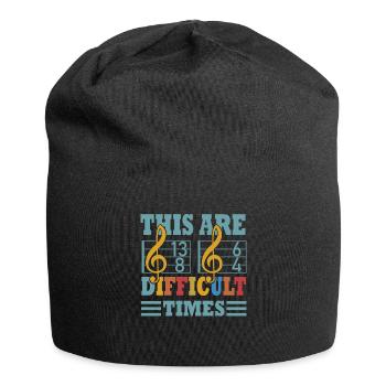 These Are Difficult Times Funny Music Pun - Jersey Beanie - black - Front