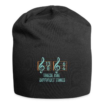 These Are Difficult Times Funny Music Pun - Jersey Beanie - black - Front